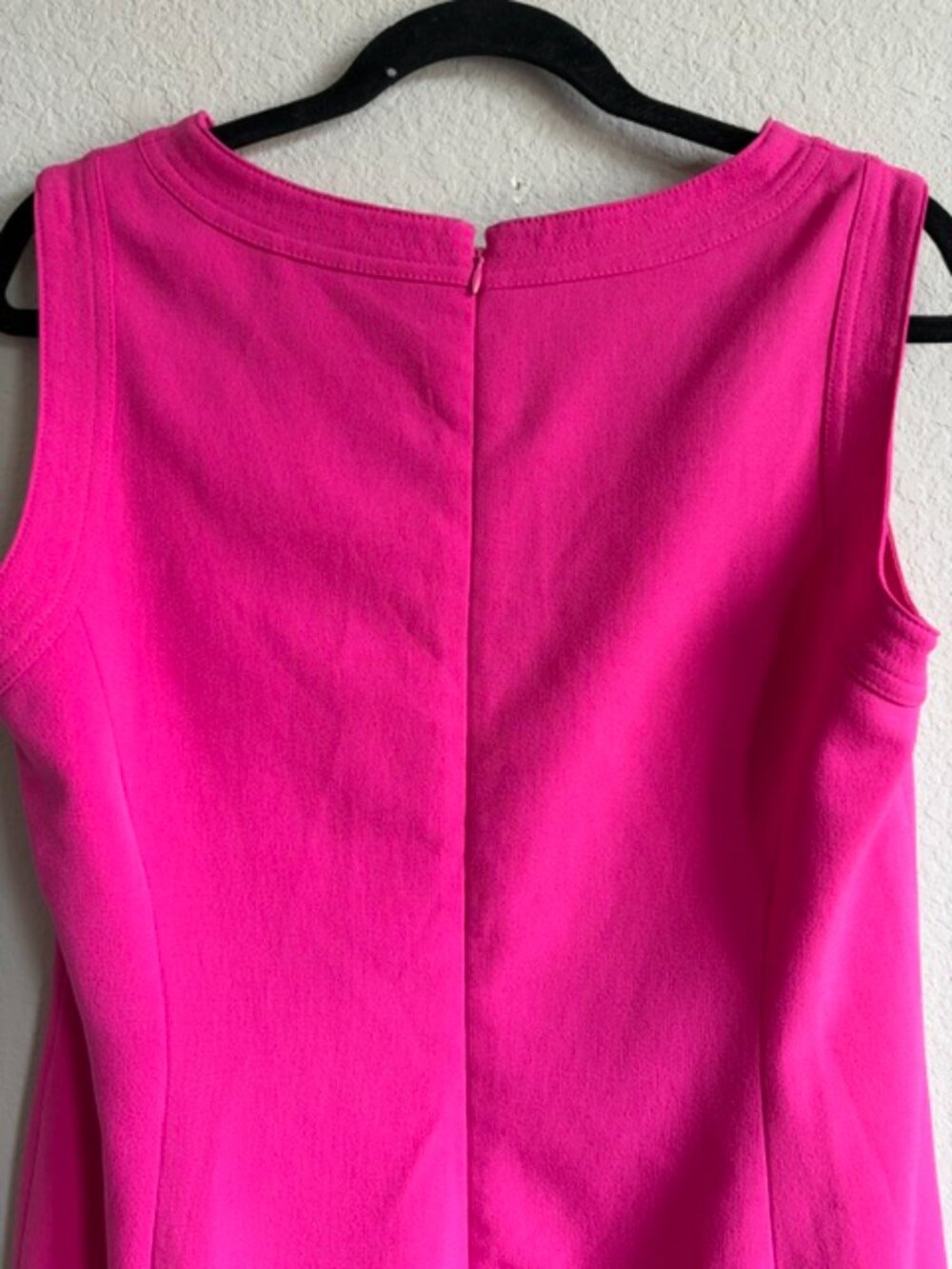 Kasper Hot Pink Sleeveless Crepe Sheath Dress Size 10 Barbiecore Career Glam - Picture 5 of 8